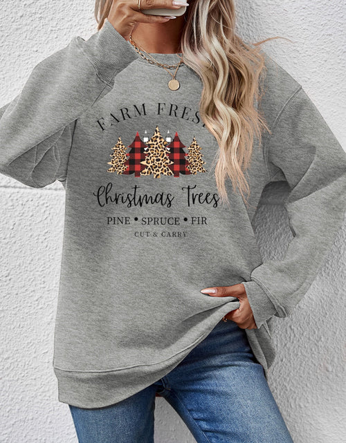 Load image into Gallery viewer, Graphic Round Neck Long Sleeve Sweatshirt
