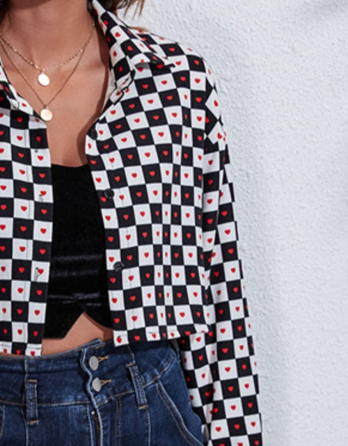 Load image into Gallery viewer, Button Down Printed Cropped Jacket
