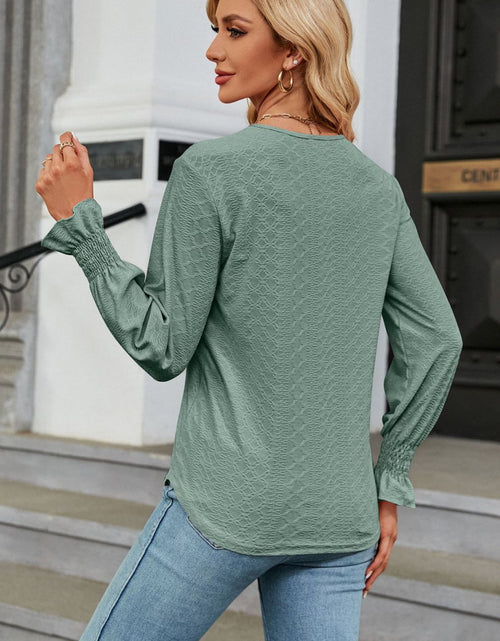 Load image into Gallery viewer, V-Neck Flounce Sleeve Blouse
