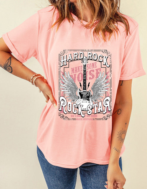 Load image into Gallery viewer, Graphic Round Neck Short Sleeve T-Shirt
