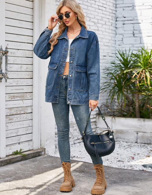 Load image into Gallery viewer, Button Up Long Sleeve Denim Jacket
