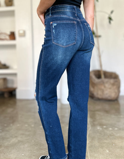 Load image into Gallery viewer, Judy Blue Full Size High Waist Rigid Magic Heavy Destroy Straight Jeans
