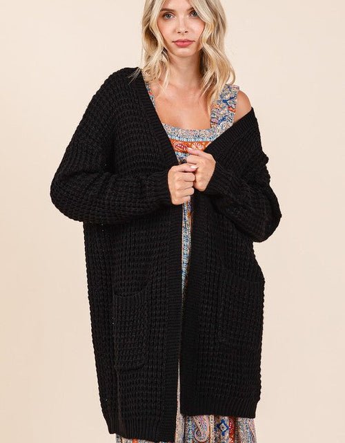 Load image into Gallery viewer, Mittoshop Open Front Long Sleeve Longline Cardigan
