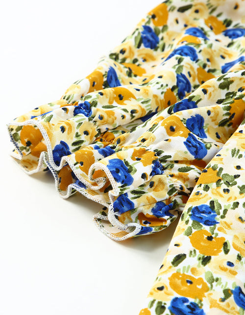 Load image into Gallery viewer, Floral Puff Sleve Keyhole Blouse
