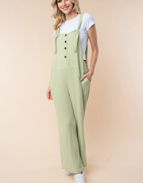 Load image into Gallery viewer, White Birch Texture Sleeveless Wide Leg Jumpsuit
