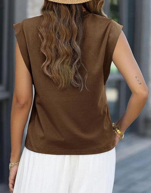 Load image into Gallery viewer, Florira Round Neck Cap Sleeve T-Shirt
