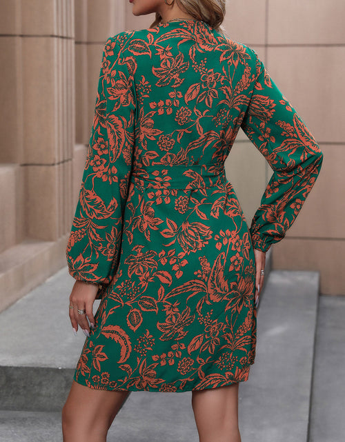 Load image into Gallery viewer, Perfee Floral Balloon Sleeve Mini Dress
