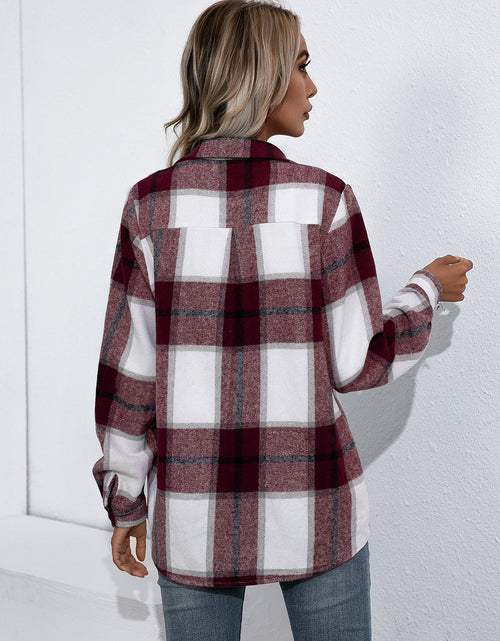 Load image into Gallery viewer, Ivy Lane Plaid Button Up Flannel Shirt
