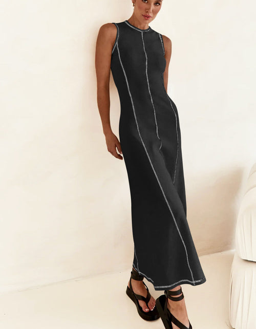Load image into Gallery viewer, Contrast Stitching Maxi Tank Dress
