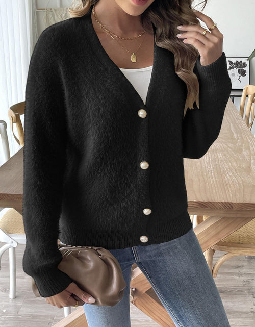 Load image into Gallery viewer, Button Up V-Neck Long Sleeve Cardigan
