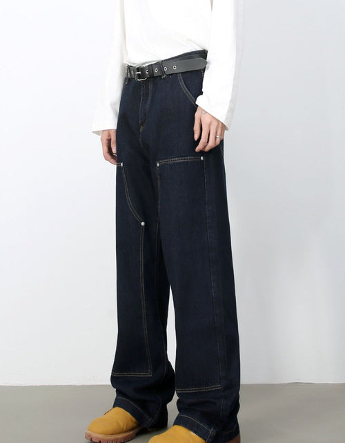 Load image into Gallery viewer, Men's Wide Straight Leg Jeans with Pockets
