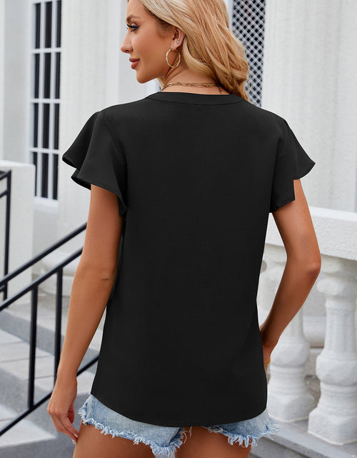 Load image into Gallery viewer, Notched Cap Sleeve T-Shirt
