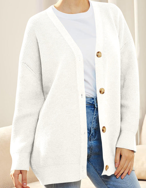Load image into Gallery viewer, Button Down V-Neck Long Sleeve Cardigan

