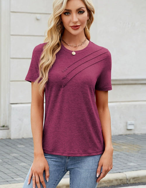 Load image into Gallery viewer, Round Neck Short Sleeve T-Shirt
