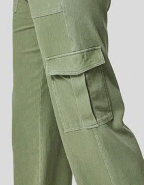 Load image into Gallery viewer, High Waist Straight Leg Cargo Jeans
