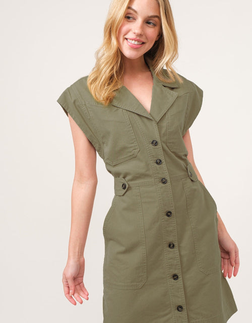Load image into Gallery viewer, And The Why Button Up Sleeveless Dress
