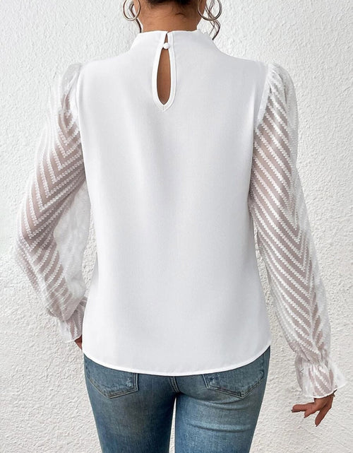 Load image into Gallery viewer, Mock Neck Flounce Sleeve Blouse
