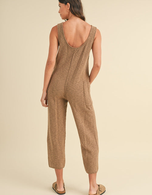 Load image into Gallery viewer, MABLE Sleeveless Knit Crop Jumpsuit with Pockets
