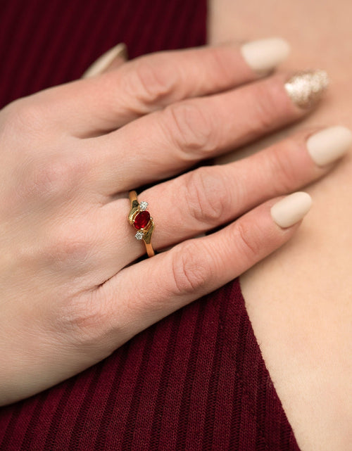 Load image into Gallery viewer, Vintage Ring Sapphire &amp; Clear Austrian Crystals 18k White Gold Electroplated September Birthstone by PVD Vintage Jewelry
