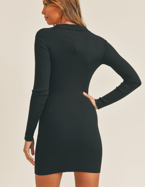 Load image into Gallery viewer, Mable Button Up Ribbed Mini Shirt Dress
