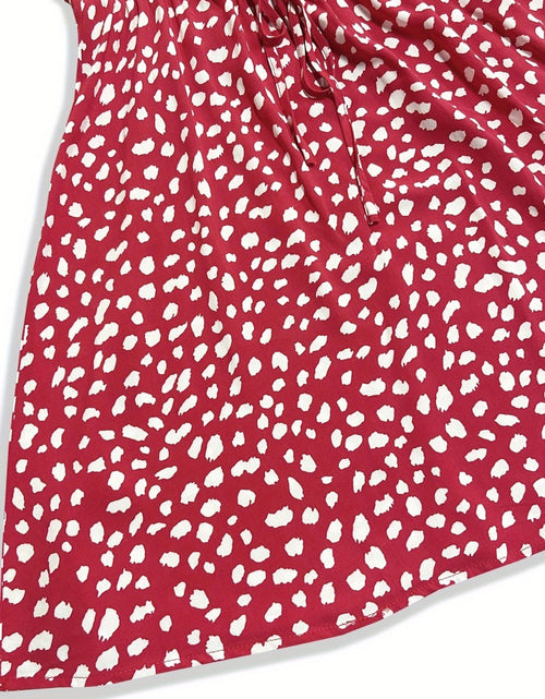 Load image into Gallery viewer, Printed V-Neck Short Sleeve Mini Dress
