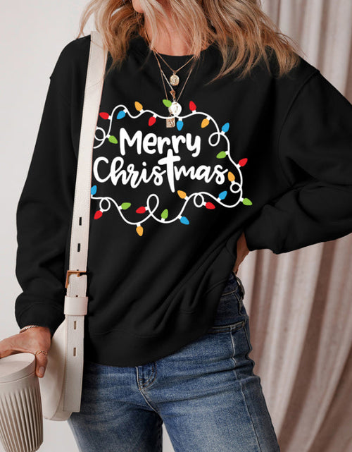 Load image into Gallery viewer, MERRY CHRISTMAS Dropped Shoulder Long Sleeve Sweatshirt
