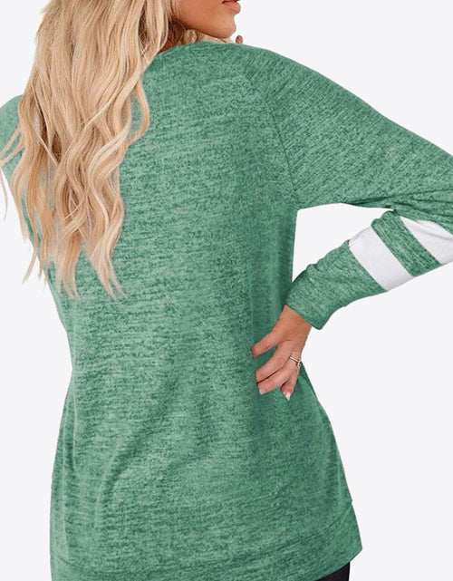 Load image into Gallery viewer, Striped Contrast Raglan Sleeve Top
