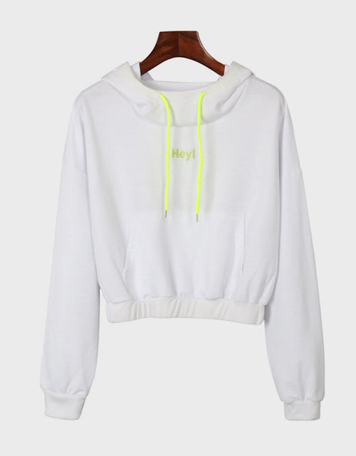 Load image into Gallery viewer, Perfee Drawstring Letter Long Sleeve Hoodie
