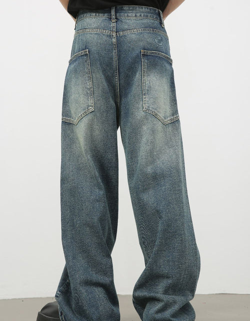 Load image into Gallery viewer, Men's Distressed Detail Wide Leg Jeans
