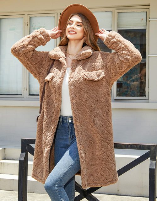 Load image into Gallery viewer, Texture Button Up Dropped Shoulder Coat
