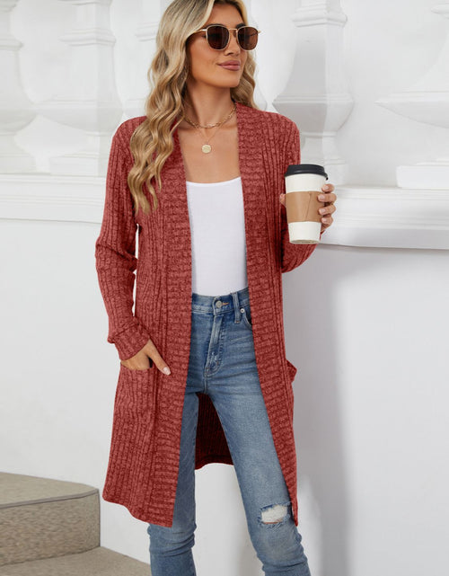 Load image into Gallery viewer, Open Front Long Sleeve Cardigan
