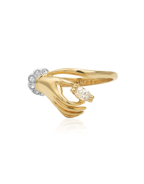 Load image into Gallery viewer, Vintage Austrian Crystals 18k Yellow Gold Matte or Polished Finish Made in USA by PVD Vintage Jewelry
