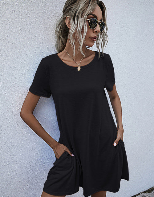 Load image into Gallery viewer, Round Neck Short Sleeve Mini Dress
