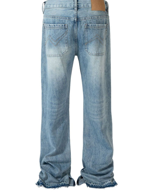 Load image into Gallery viewer, Men's Distressed Raw Hem Jeans
