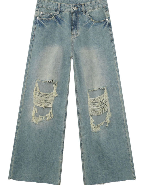 Load image into Gallery viewer, Men's Raw Hem Distressed Jeans
