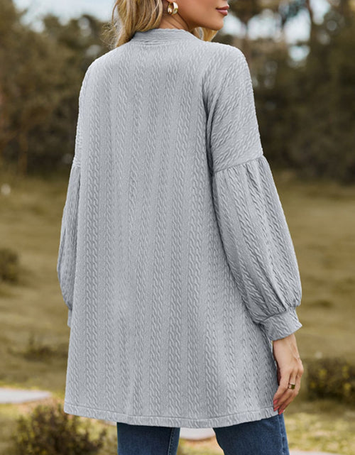 Load image into Gallery viewer, Textured Open Front Dropped Shoulder Cardigan
