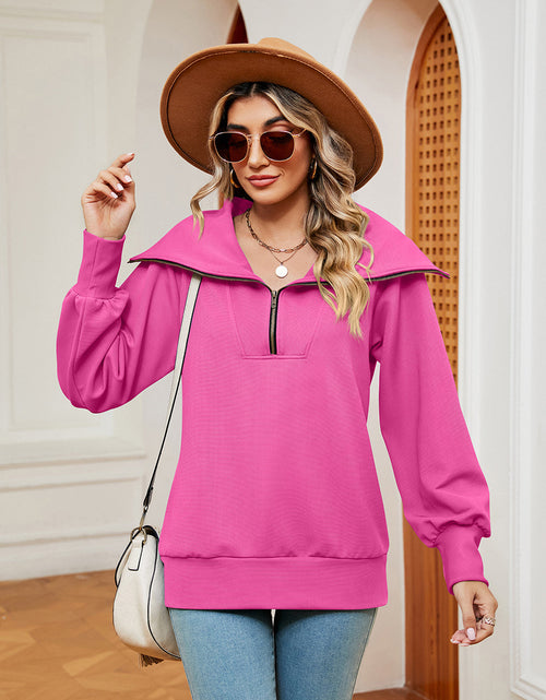 Load image into Gallery viewer, Half-Zip Collared Sweatshirt
