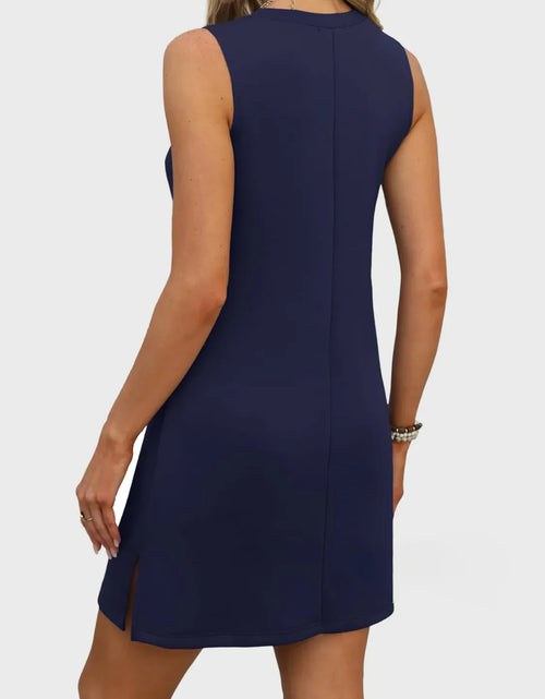 Load image into Gallery viewer, Slit V-Neck Sleeveless Mini Dress
