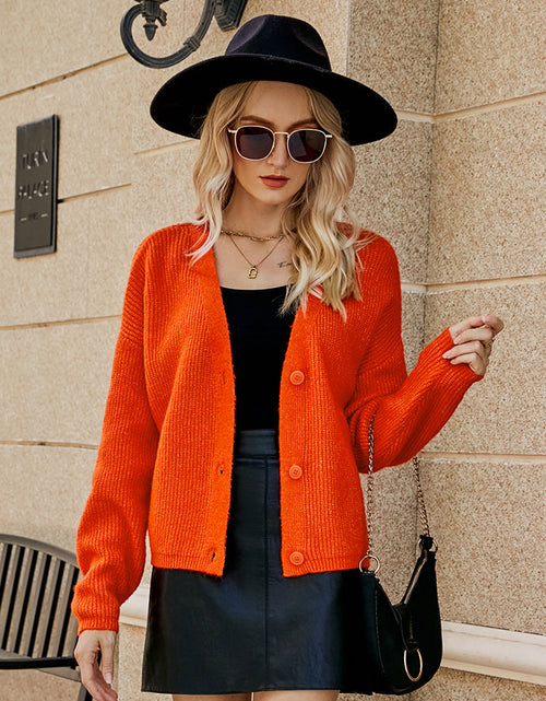Load image into Gallery viewer, Dropped Shoulder Button Up Cardigan
