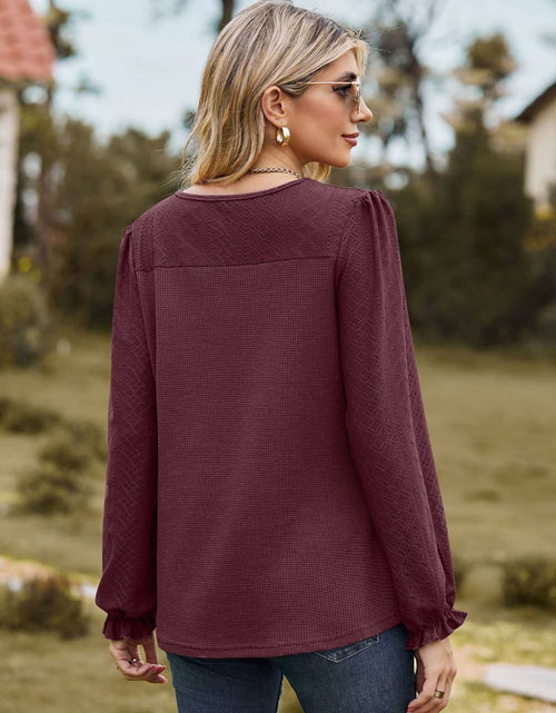Load image into Gallery viewer, Round Neck Puff Sleeve Blouse
