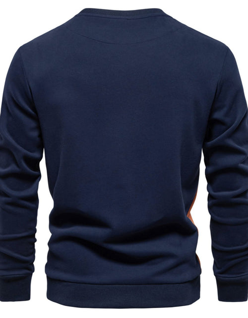 Load image into Gallery viewer, Men's Side Striped Contrast Round Neck Sweatshirt
