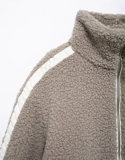 Load image into Gallery viewer, Zip Up Turtleneck Long Sleeve Plush Jacket
