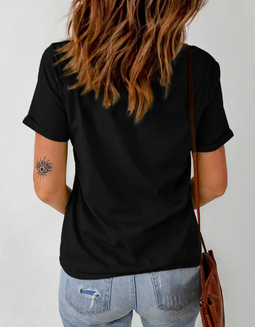 Load image into Gallery viewer, Letter Graphic Round Neck Short Sleeve T-Shirt
