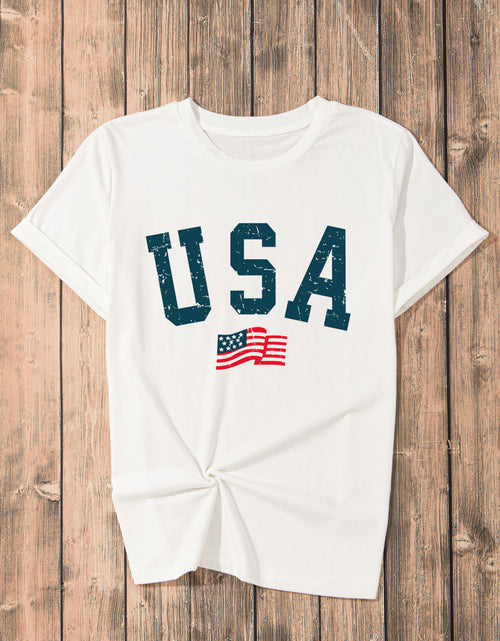 Load image into Gallery viewer, USA Round Neck Short Sleeve T-Shirt
