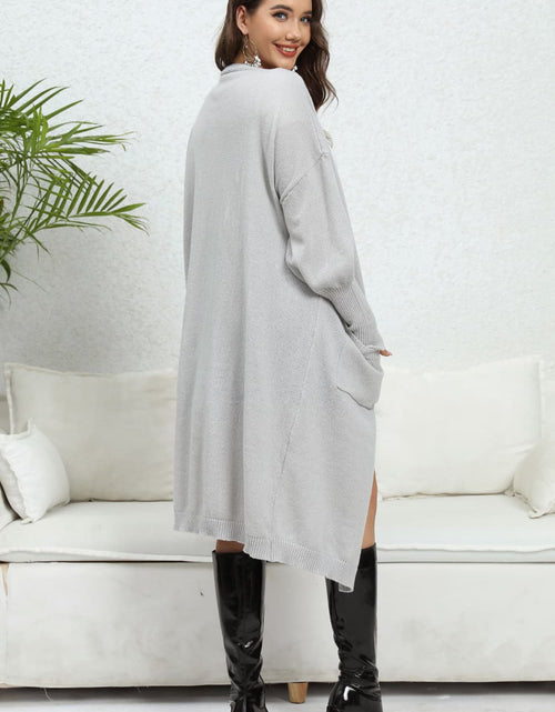 Load image into Gallery viewer, Open Front Dropped Shoulder Cardigan
