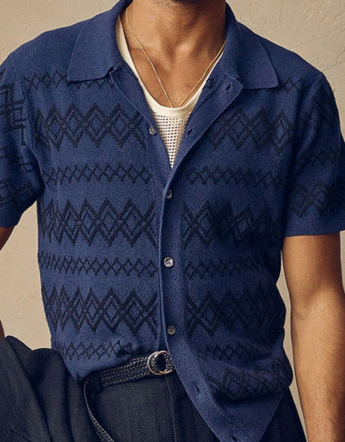 Load image into Gallery viewer, Men's Plus Size Button Down Short Sleeve Shirt
