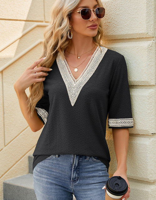 Load image into Gallery viewer, V-Neck Half Sleeve T-Shirt
