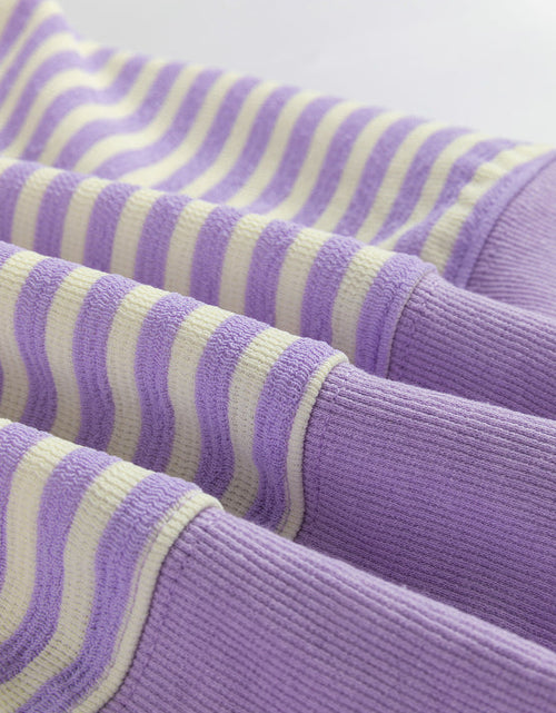 Load image into Gallery viewer, Striped Round Neck Long Sleeve Sweatshirt

