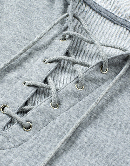 Load image into Gallery viewer, Lace Up Long Sleeve Hoodie
