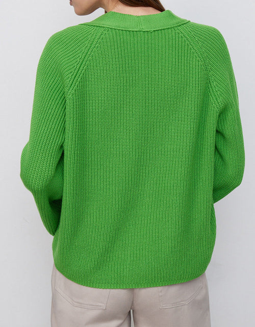 Load image into Gallery viewer, Raglan Sleeve Button Down Cardigan
